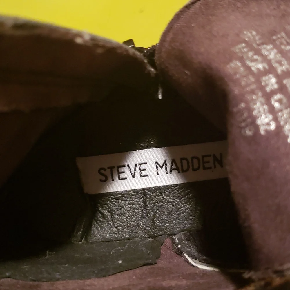 Steve Madden leopard Lace-up/Zipper Combat boots